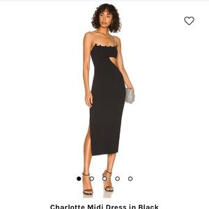 Revolve Lover and Friends Charlotte Midi Dress in Black
